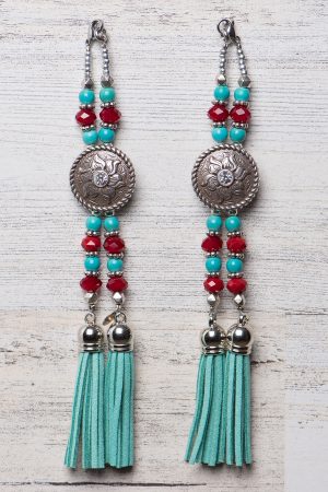 turquoise and red southwest boot jewelry