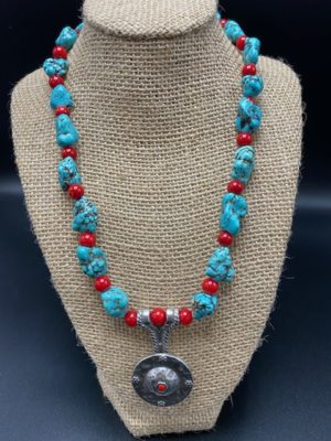Coral Cowgirl necklace